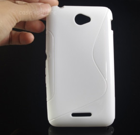 Силиконов гръб ТПУ S-Case за Sony Xperia E4 бял